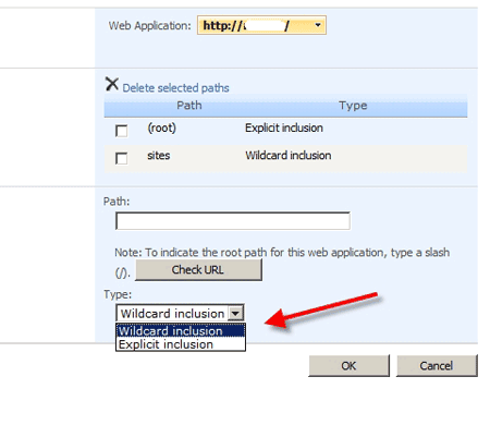 SharePoint managed path inclusions