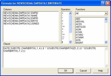 In the Formula window, key in the clause to convert a date stored as a numeric field to a proper date field, as shown in Figure 5.