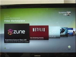 Zune and Netflix on the Xbox 360 menu - Microsoft gadgets and products for Xmas