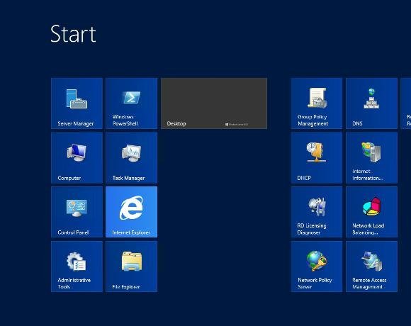 start menu windows server 2012 remote desktop