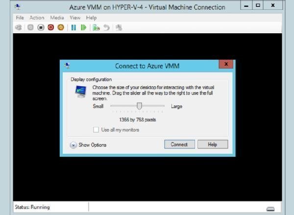  Users can choose a display configuration when using Hyper-V Enhanced Session Mode