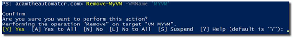 图4. 运行Remove-MyVM函数