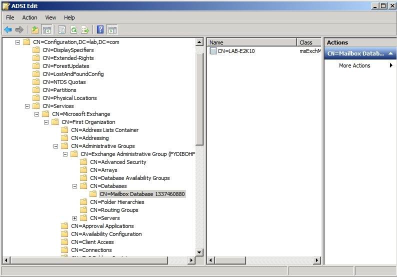 Delete exchange 2003 public folder database adsi edit windows 10
