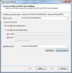 Figure 2. Using the Table Import Wizard to connect to a SQL Server database