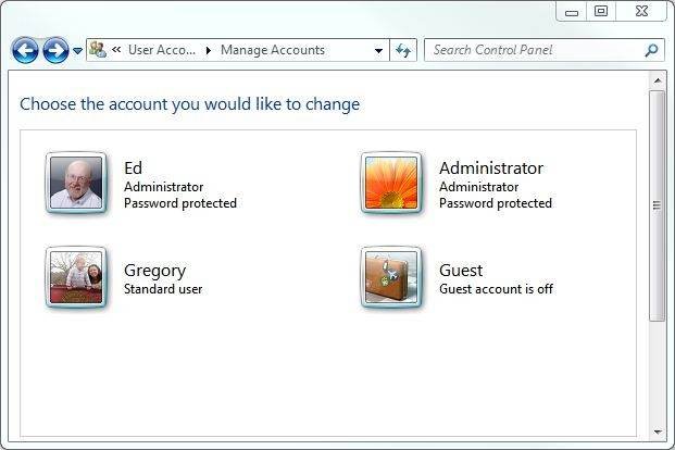 Vista User Account Management