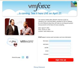 VMforce from VMware and Salesforce.com