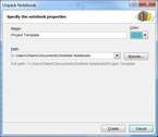 Microsoft OneNote 2010 unpack Notebook dialog