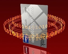 data encircling a credit card