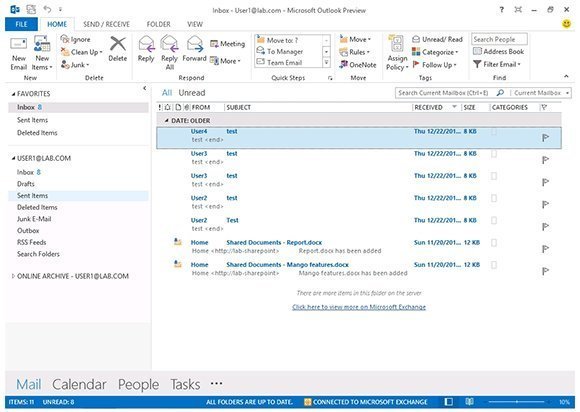 Reverting back to old Outlook interface in Outlook 2013