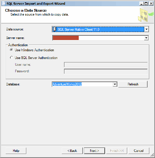 sql tabs import excel file