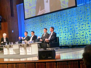 From left: Sandy Pentland; Ricardo Bartra, Deutsche Post DHL; Niraj Jetly, NutriSavings; Rob Thomas; Anthony Christie,