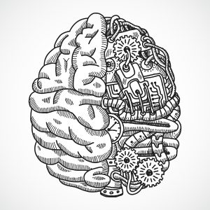人脑作为工程处理机器的草图概念矢量图