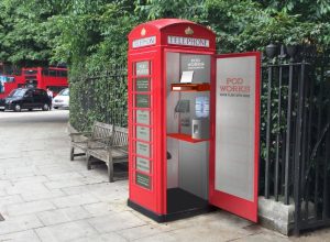 Telephone box workstations