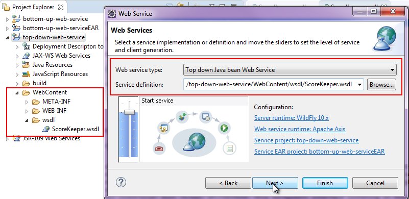top-down web service in Eclipse