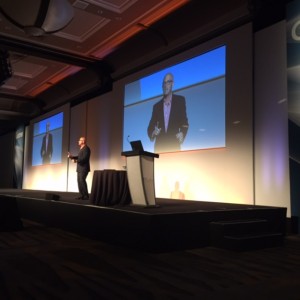 Communications speaker Mark Jeffries speaks at the Gartner Catalyst Conference in San Diego on Aug. 11.