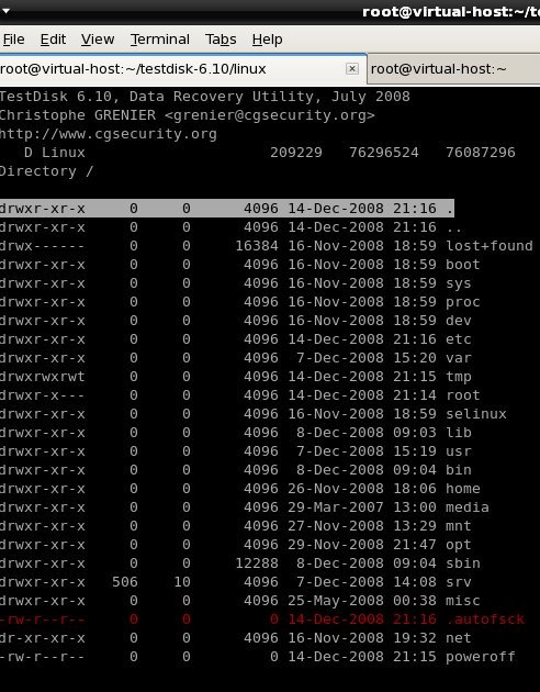 testdisk linux mint