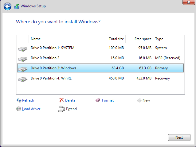 Partition UEFI/GPT HDD Using Diskpart - Windows Enterprise Desktop