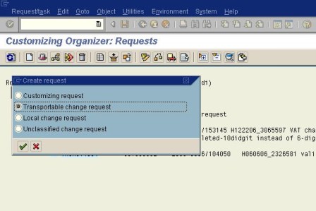 sap change request table