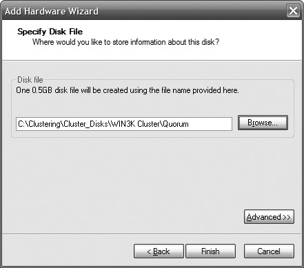 Figure 6: Browse to the folder where your shared disks are stored.