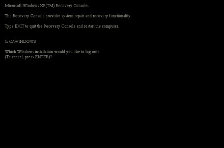 microsoft windows xp recovery console commands