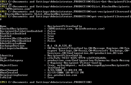 Exchange Management Shell Set command