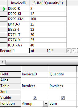 SUM total per invoice