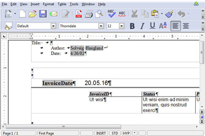 openoffice base report latin