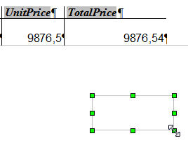 drawing field in table