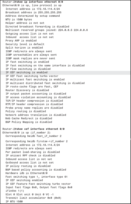 Verify the IP routing table