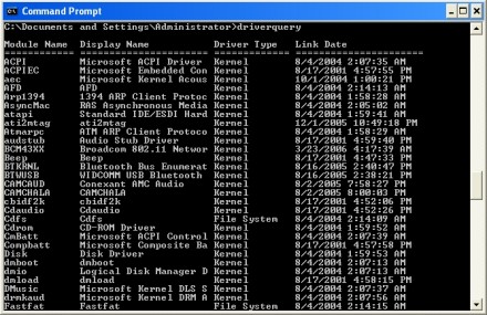 xp device manager dcommand line