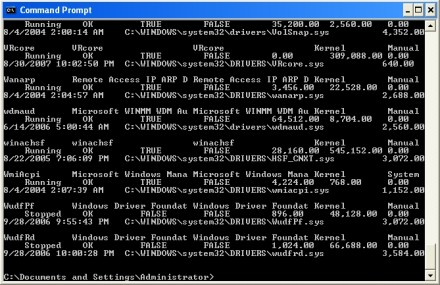 xp device manager dcommand line