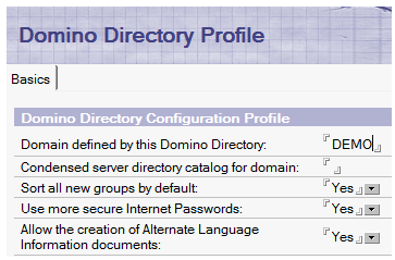 Domino Directory profile