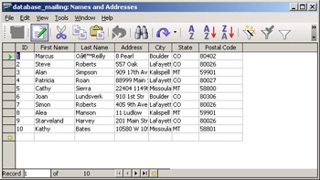 openoffice database