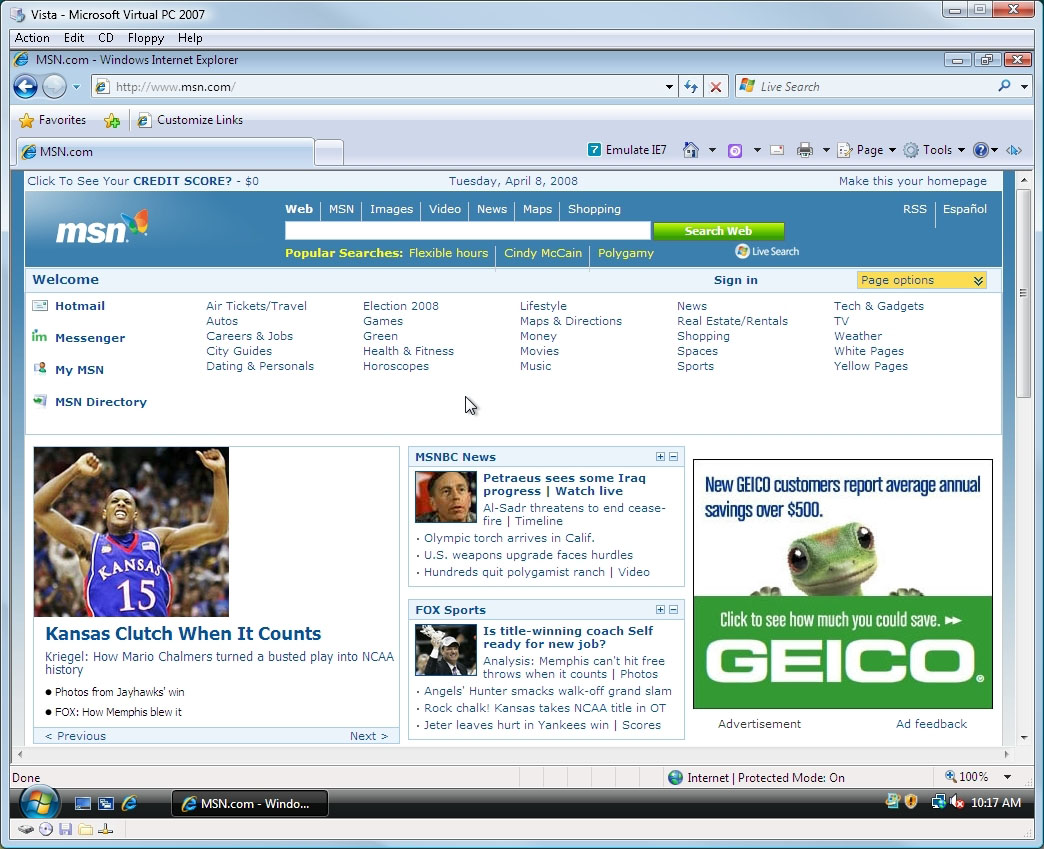 sysfader internet explorer 8