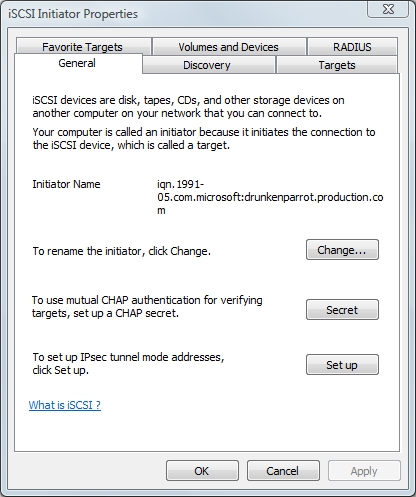 Инициатор iscsi windows 7 что это
