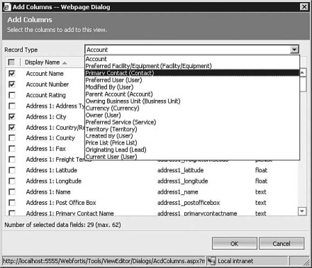 Figure 7.10: Microsoft CRM Mail Merge: Entity Relationships