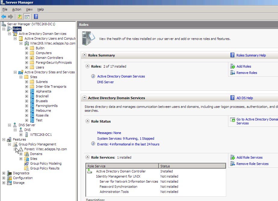 windows server 2008 active directory domain services