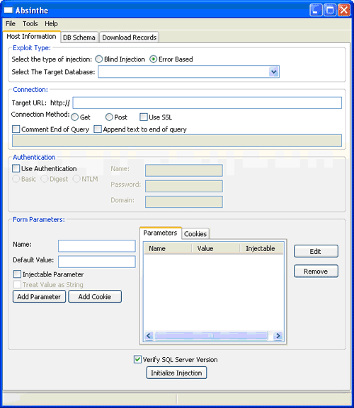 paros sql injection tool