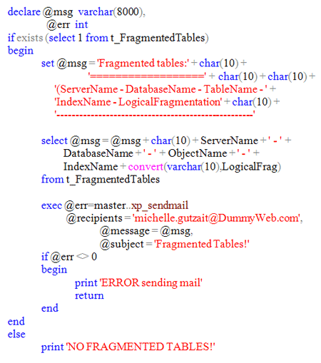 indexes sql server fragmented stored procedure script above