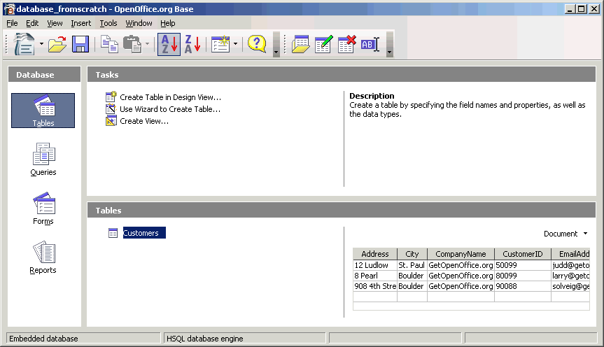 openoffice database