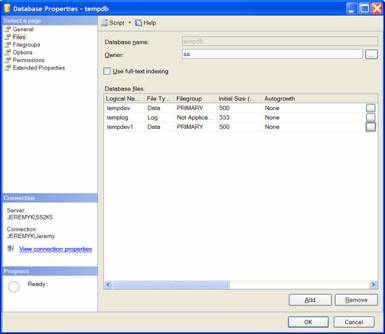 Configure TempDB