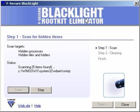 f secure blacklight rootkit eliminator