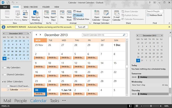 Updating Outlook calendars