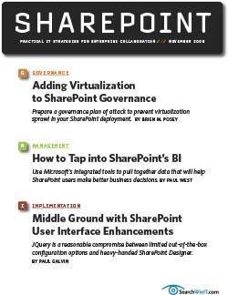 Four Steps To Creating Practical Sharepoint Governance Standards - 