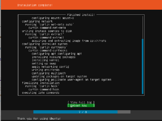 Abbildung 4: Es fehlt nur noch der Neustart und Ubuntu 18.04 Server ist einsatzbereit.