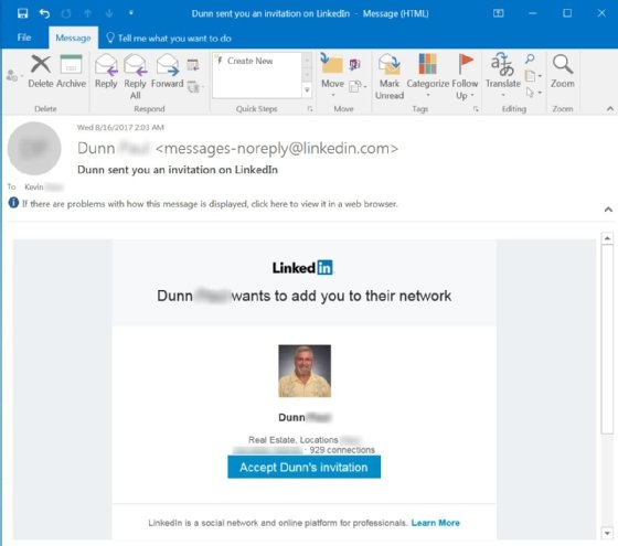 Einladungen und andere Benachrichtigungen von sozialen Netzwerken wie LinkedIn werden von manchen Anwendern als störend empfunden und entsprechend eingestuft.