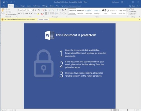 Ein sehr auffälliger Warnbildschirm für die Aktivierung von Makros in Word ist eher ein Warnhinweis dafür, dass etwas ganz und gar nicht in Ordnung ist.