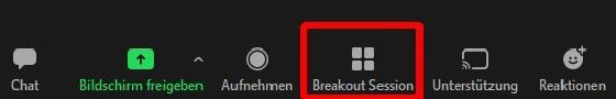 Abbildung 2: Verwenden Sie im Zoom-Client diese Symbolleiste, um Breakout-Räume zu erstellen.