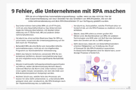 Abbildung 1: Neun Fehler, die Unternehmen beim RPA-Einsatz vermeiden sollten.