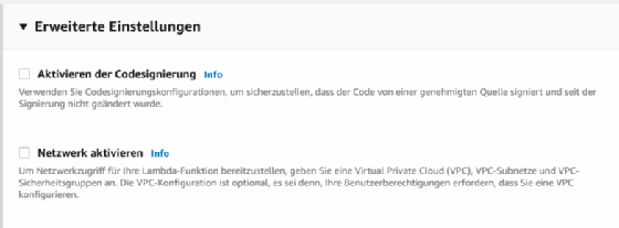 Abbildung 4: Wählen Sie einen Namen, eine Laufzeit und Berechtigungen.